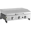 Image de Plancha à gaz avec 3 bruleurs et couvercle en métal fasto - 7,5 kw - gris