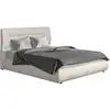 Image de Lit double avec coffre en velours chamonix - 160 x 200 cm - beige
