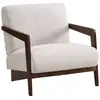 Image de Fauteuil intérieur scandinave en bois et tissu lena - beige