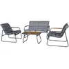 Image de Salon de jardin avec coussins en métal Bastia - 4 places - Gris
