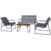 Image de Salon de jardin avec coussins en métal bastia - 4 places - gris