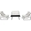 Image de Salon de jardin en métal avec coussins Aria - 4 places - Beige