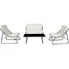 Image de Salon de jardin en métal avec coussins aria - 4 places - beige