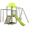 Image de Aire de jeu portique en métal avec toboggan et bac a sable Lucien - Vert