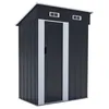 Image de Abri de jardin métal porte coulissante Memphis - 136 m² - Gris