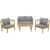 Image de Salon de jardin en bois avec coussins inclus Milano - 4 places - Gris