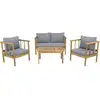 Image de Salon de jardin en bois avec coussins inclus milano - 4 places - gris
