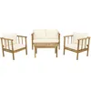 Image de Salon de jardin en bois avec coussins inclus Milano - 4 places - Beige