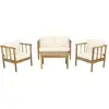 Image de Salon de jardin en bois avec coussins inclus milano - 4 places - beige