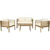 Image de Salon de jardin en bois avec coussins inclus Beckham - 4 places - Beige