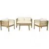 Image de Salon de jardin en bois avec coussins inclus beckham - 4 places - beige