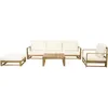 Image de Salon de jardin en bois modulable avec coussins Bellingham - 5 places - Beige