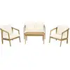 Image de Salon de jardin en bois d'acacia avec coussins presley - 4 places - beige