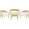 Image de Salon De Jardin En Métal Et Plastique "céora" - 4 Places - Jaune