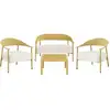 Image de Salon de jardin en métal et plastique céora - 4 places - jaune