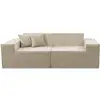 Image de Canapé droit modulable en tissu texturé lusso - 3 places - beige