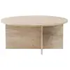Image de Table basse en bois soleil - 90 x 90 x 40 cm - travertin