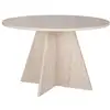 Image de Table à manger en bois virella - 120 x 120 x 75 cm - travertin