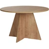 Image de Table À Manger En Bois "virella" - 120 X 120 X 75 Cm - Chêne Saphir