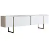 Image de Meuble tv en bois luxe - 180 x 30 x 50 cm - or blanc