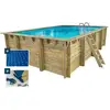 Image de Piscine bois rectangle panama 130 - 6.20 x 4.10 x 1.30 m + bâche à bulles 180 µ - bâche hiver 280 g-m² +
