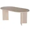 Image de Table à manger en bois sablin - 180 x 89 x 75 cm - travertin