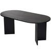 Image de Table À Manger En Bois "sablin" - 180 X 89 X 75 Cm - Bois Noir