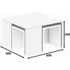 Image de Ensemble de tables basses en bois Ortanca - 60 x 60 x 37 cm - Blanc
