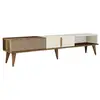Image de Meuble tv en bois milan - 180 x 35 x 40 cm - crème de noix