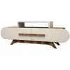 Image de Meuble tv en bois rose - 145 x 36 x 49 cm - crème de noix