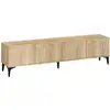 Image de Meuble tv en bois nora - 180 x 35 x 50 cm - chêne saphir