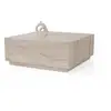Image de Table Basse En Bois "lizbon" - 90 X 90 X 35 Cm - Travertin