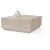 Image de Table basse en bois lizbon - 90 x 90 x 35 cm - travertin