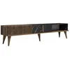 Image de Meuble TV en bois Milan - 180 x 35 x 40 cm - NoyerNoir