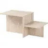 Image de Table Basse En Bois "harmony" - 80 X 40 X 40 Cm - Travertin