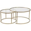 Image de Lot De 2 Tables Basses En Métal "aurum" - 80 X 80 X 43 Cm - Or Transpar