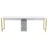 Image de Bureau en bois Twin Study Desk - 240 x 60 x 74 cm - Or blanc