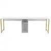 Image de Bureau en bois twin study desk - 240 x 60 x 74 cm - or blanc