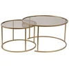 Image de Lot De 2 Tables Basses En Métal "aurum" - 80 X 80 X 43 Cm - Or Bronze