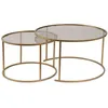 Image de Lot de 2 tables basses en métal Aurum - 80 x 80 x 43 cm - Or Bronze