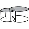 Image de Lot De 2 Tables Basses En Métal "aurum" - 80 X 80 X 43 Cm - Noir Gris