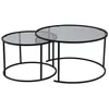 Image de Lot de 2 tables basses en métal Aurum - 80 x 80 x 43 cm - Noir Gris
