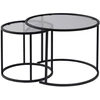 Image de Lot De 2 Tables Basses En Métal "aurum" - 60 X 60 X 43 Cm - Noir Gris