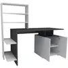 Image de Bureau en bois melis - 146 x 60 x 128 cm - blanc anthracite