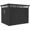 Image de Abri de jardin métal premium avec toit plat et porte battante lexinton - 6,76 m² - gris