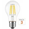 Image de Pack de 3 Ampoules LED E27 A60 3.8W Filament Classe Énergétique A 210lm/W - Blanc Chaud 2300K - 3500K - SILAMP