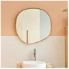 Image de Miroir galet chêne LEONIE 60x60cm