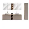 Image de Ensemble Meubles Salle de Bain - OTITEC - BOLD TAUPE - 180 cm - Double Vasque - Miroirs LED