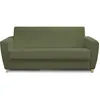 Image de Canapé convertible 3 places en tissu bouclette vert kaki - ouverture express - Leandro