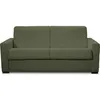Image de Canapé convertible 3 places en tissu bouclette vert kaki - ouverture express - Paloma